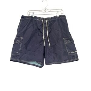 Polo Sport Ralph Lauren Swim Trunks Mens 36 Blue Cargo Pockets Board Shorts